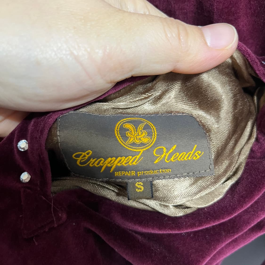 Jpn 빈티지 크롭 헤드 벨루아 큐빅 스카쟌 상품이미지3