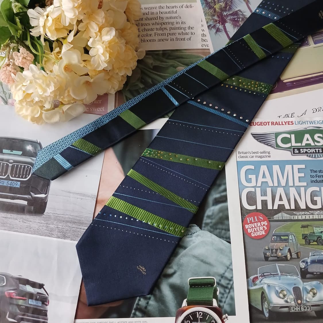 밀라숀 실크 네이비 스트라이프 넥타이 9.2cm A+등급 A19375
 상품이미지5