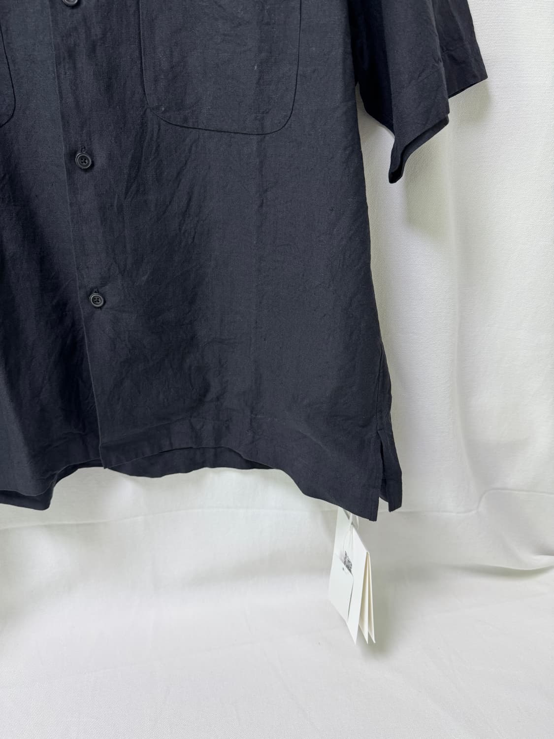 캡틴선샤인 린넨 실크 오픈카라 셔츠 블랙 40 상품이미지5