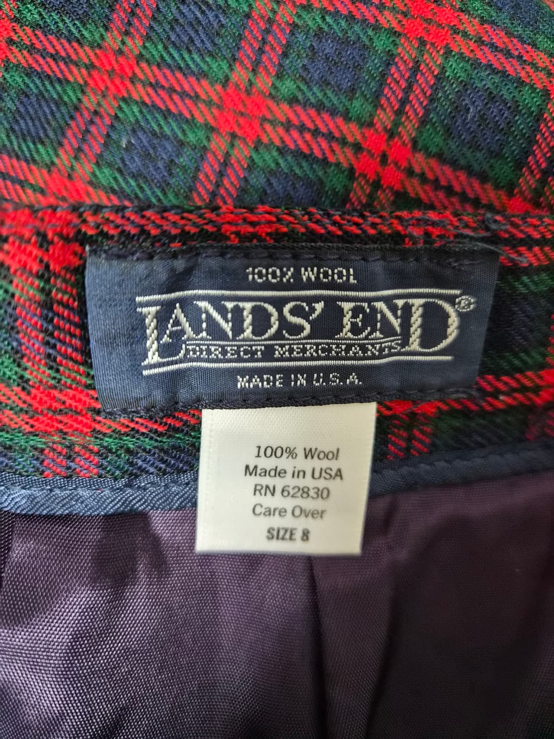 랜즈엔드LandsEnd 울 체크 반바지 8사이즈 P-51 상품이미지4