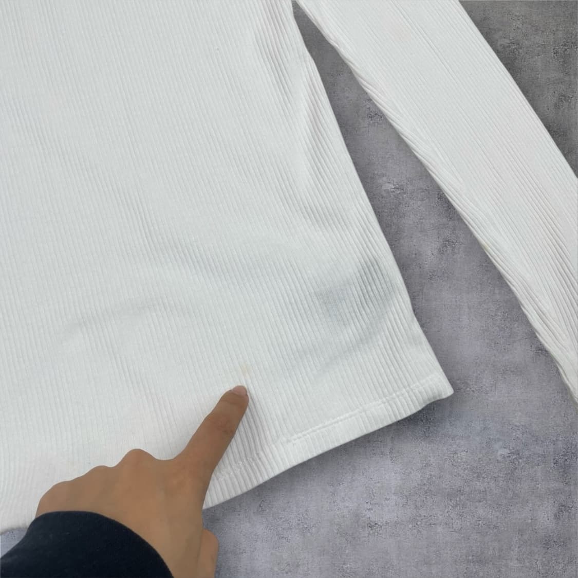 로렌 랄프로렌  화이트 사이드 지퍼 골지 긴팔 티셔츠 S 상품이미지5