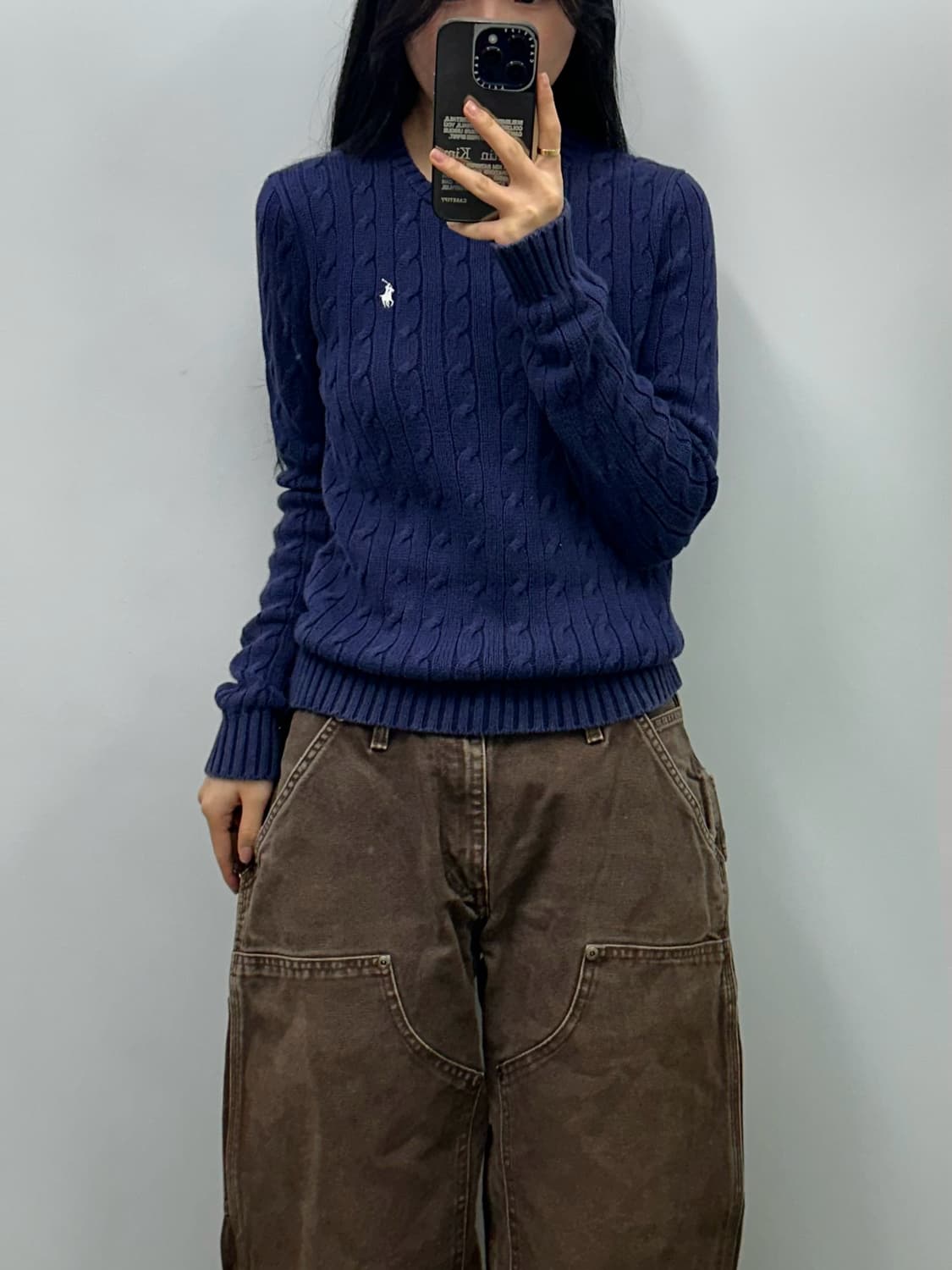 폴로 랄프로렌 네이비 케이블 꽈배기 니트 상품이미지1