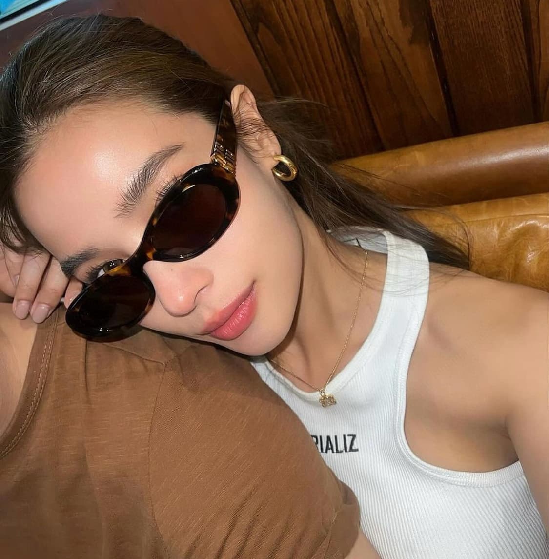 (W) 미우 미우 글림스 선글라스 슬레이트 그레이 렌즈 블랙 아세테이트 상품이미지3