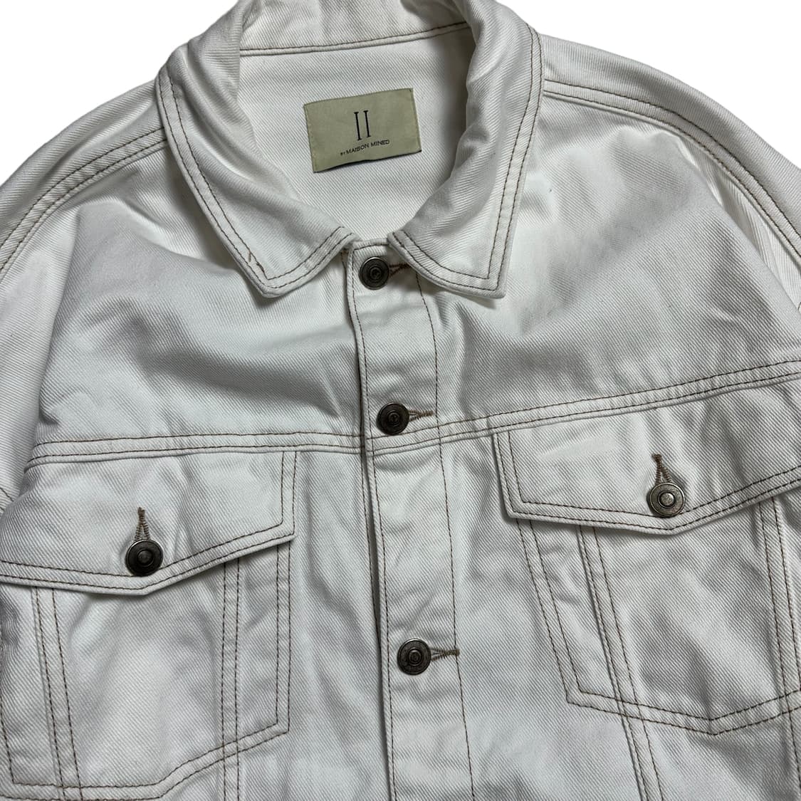 <급처> 메종미네드 화이트 데님 자켓 상품이미지3