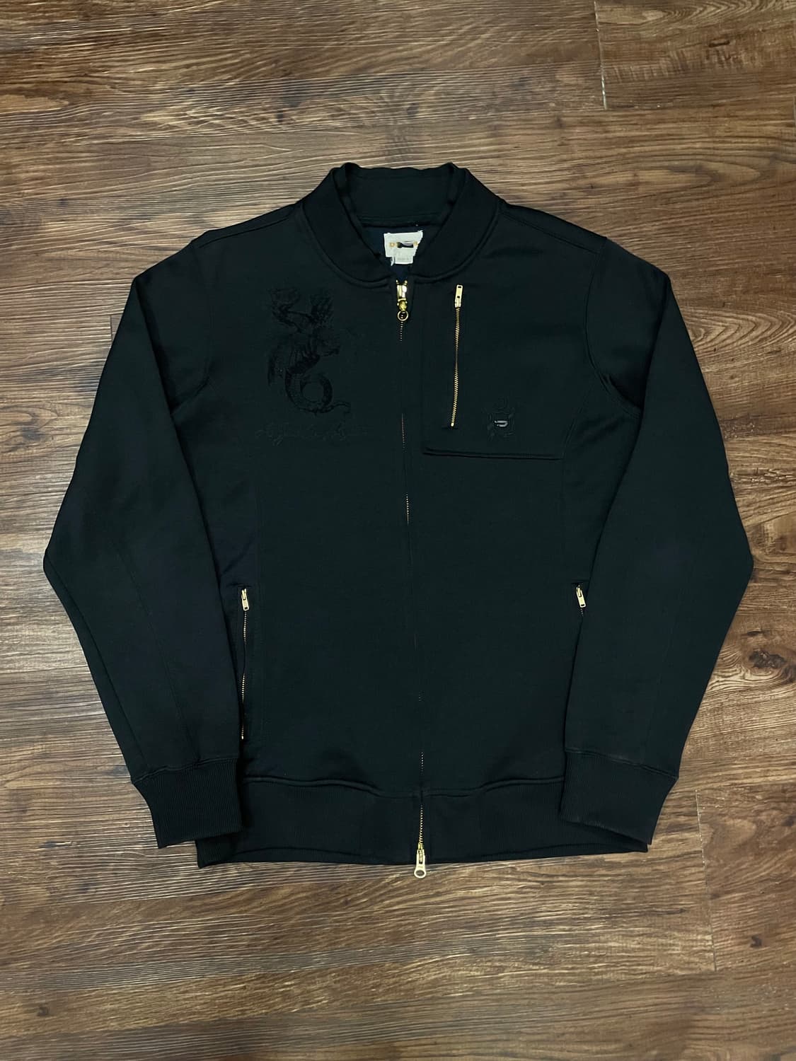 디젤 투웨이 드래곤 프린팅 트랙탑 집업 져지 자켓 블랙 상품이미지1