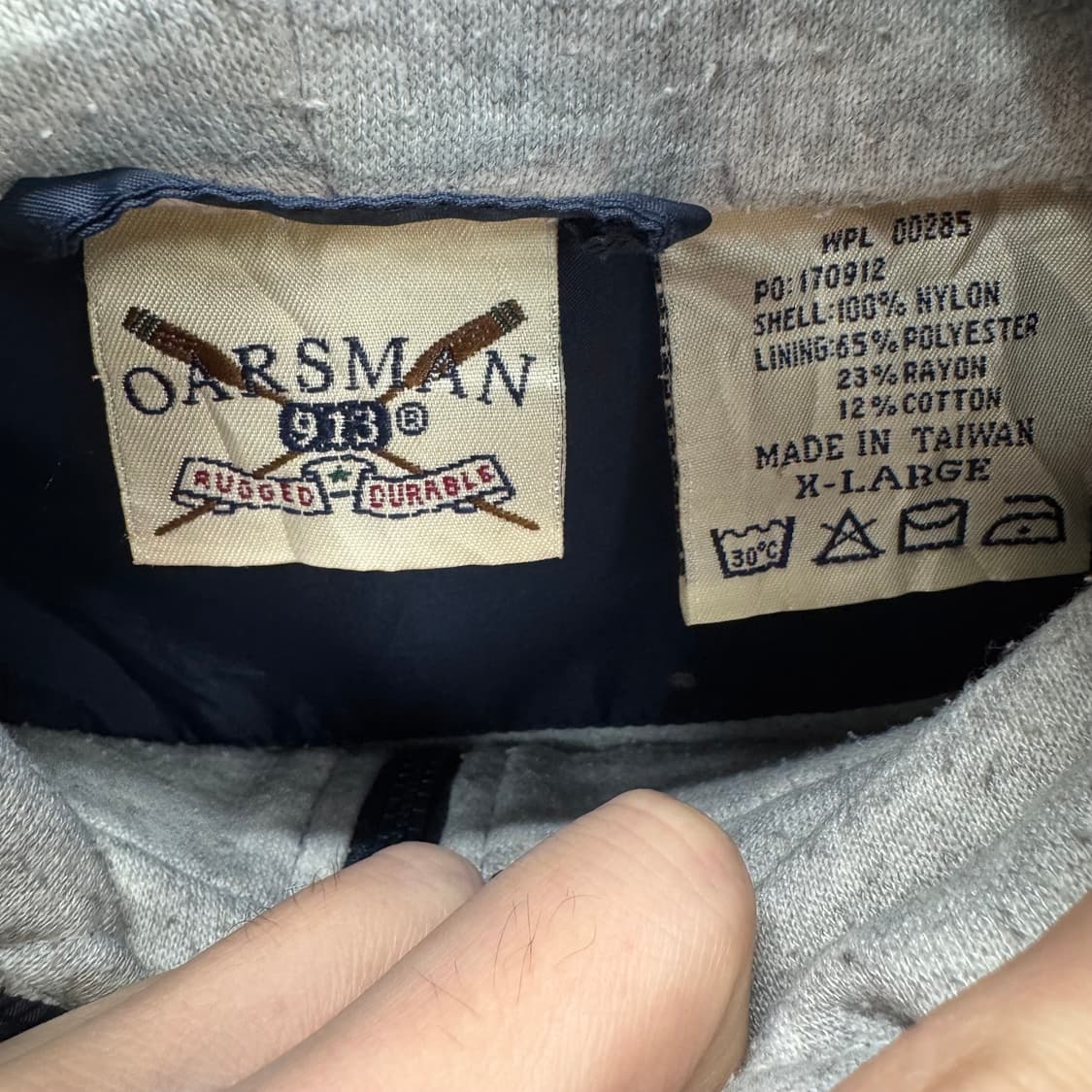 00s 오어스맨 USAF 후드 바람막이 후면 이글 자수 포인트 네이비 상품이미지7