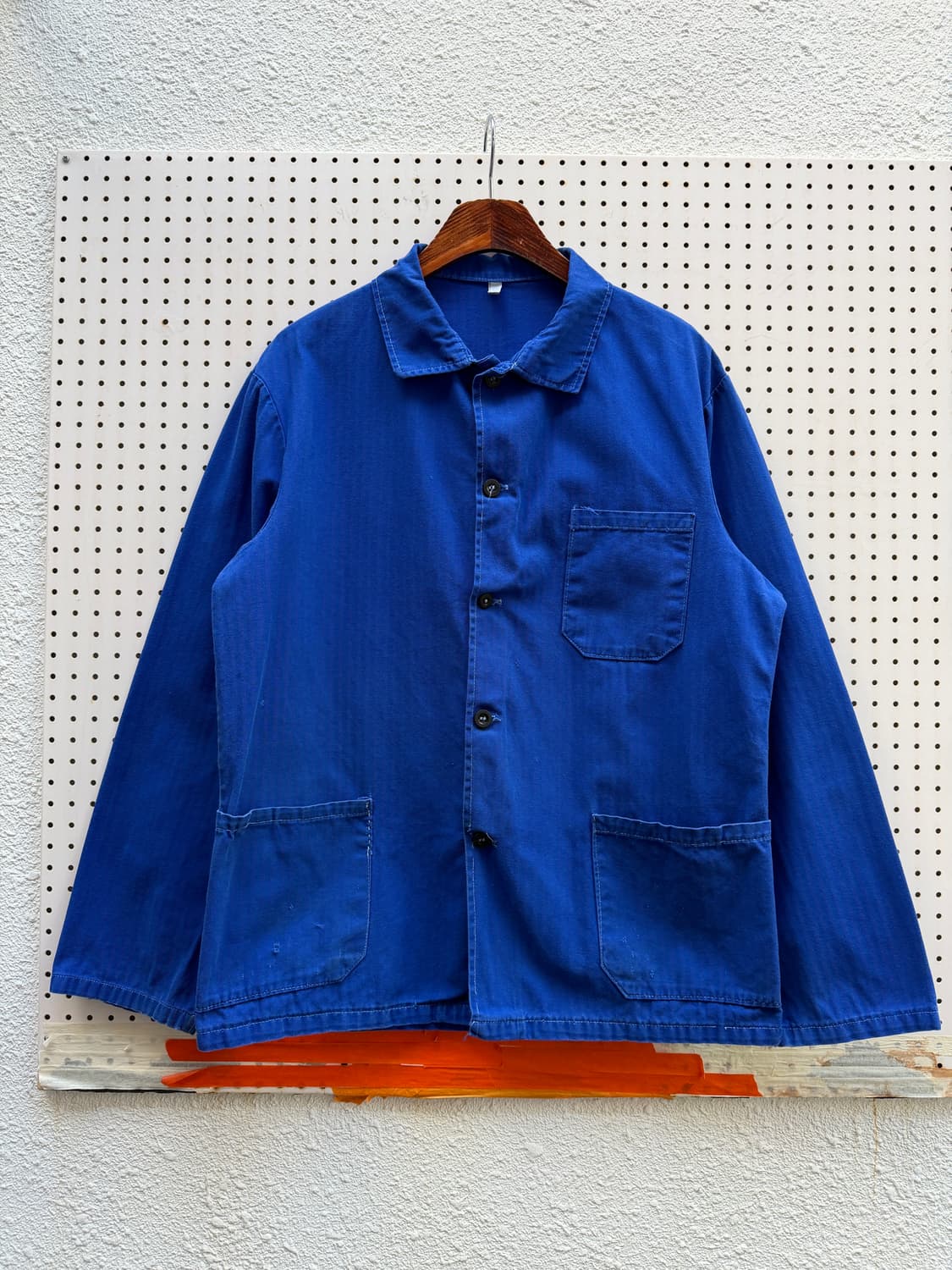OLD VINTAGE WASHED BLUE HBT 헤링본 프렌치워크자켓 상품이미지1