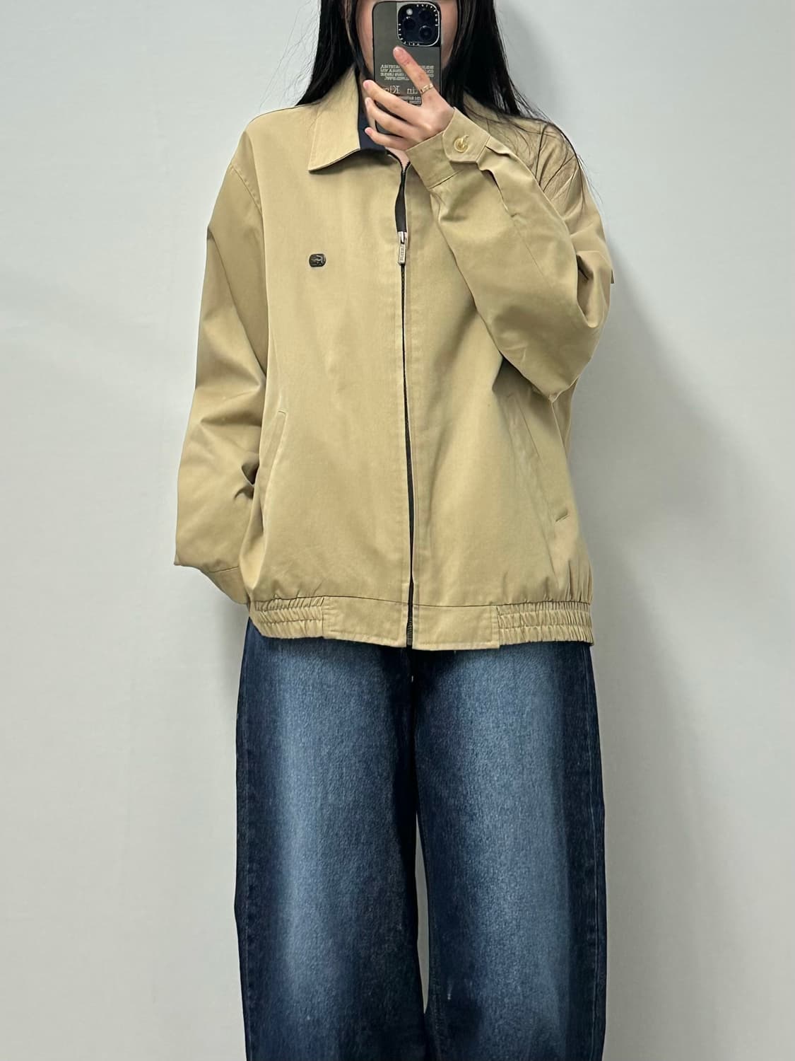 라코스테 금장 베이지 해링턴 스윙톱 자켓 상품이미지1