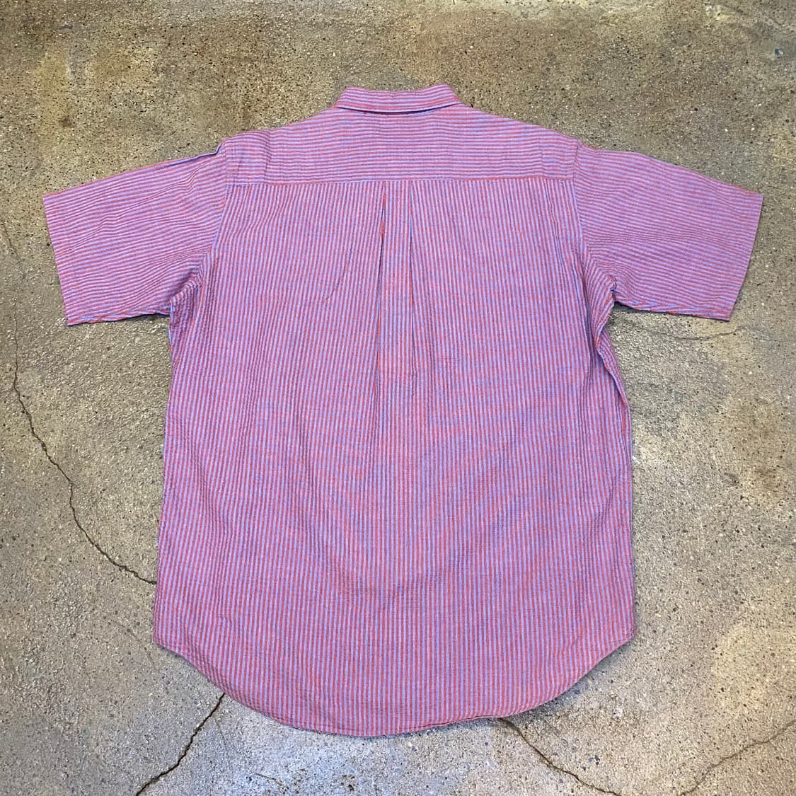 미국 빈티지 엘엘빈 스트라이프 시어서커 원단 반팔셔츠 스트라이프 상품이미지5