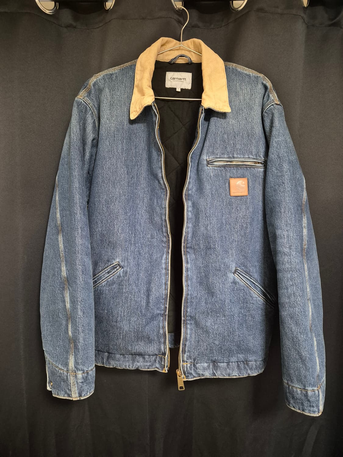 칼하트 OG 디트로이트 자켓 블루 더스티 해밀턴 브라운 상품이미지3