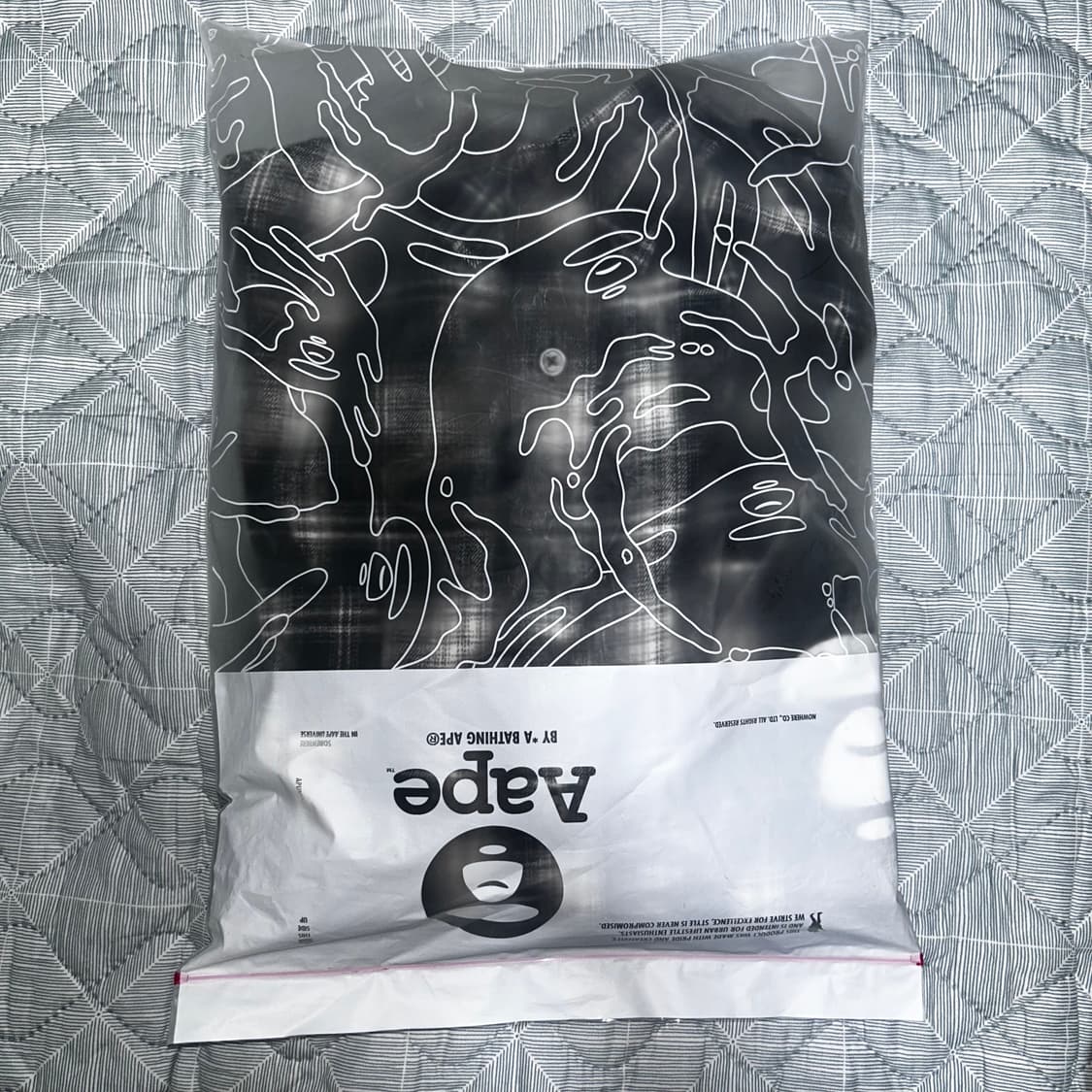 에이프 x 노매뉴얼 스프레이 심볼 체크 셔츠 블랙 XL 상품이미지2