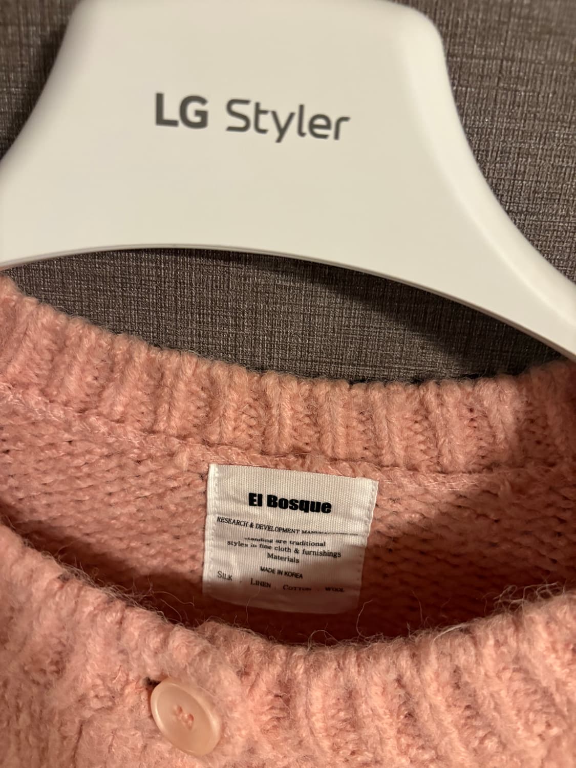 El Bosque 핑크 꽈배기 크롭 니트 F 상품이미지3