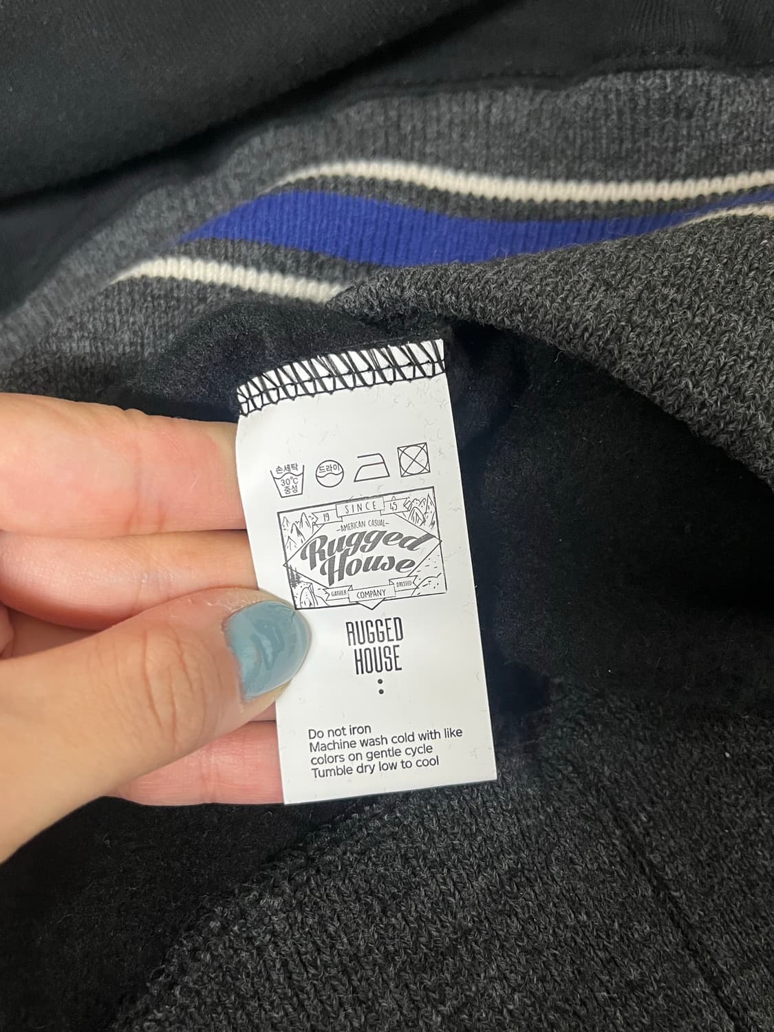 1) 새상품 러기드하우스 테이크 아머 카라 기모 반집업 블랙 상품이미지5