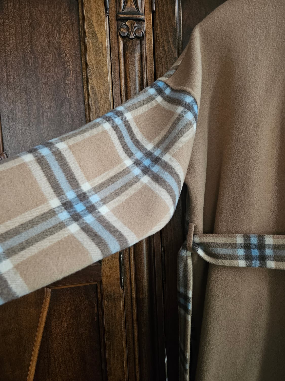 정품) 레지나표 울 코트 체크 리버서블 상품이미지4