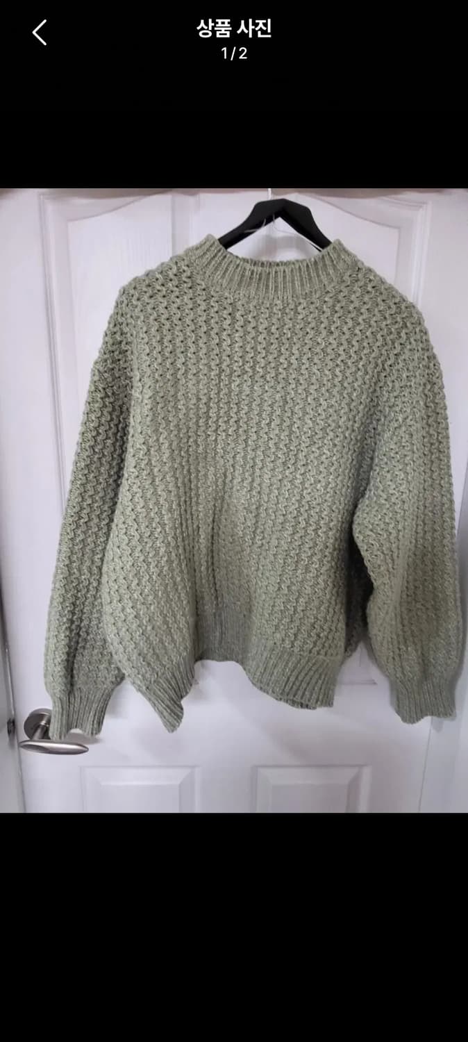 웨이비니스 웨이브 텍스처 램스울 니트 페일그린 2사이즈 상품이미지2