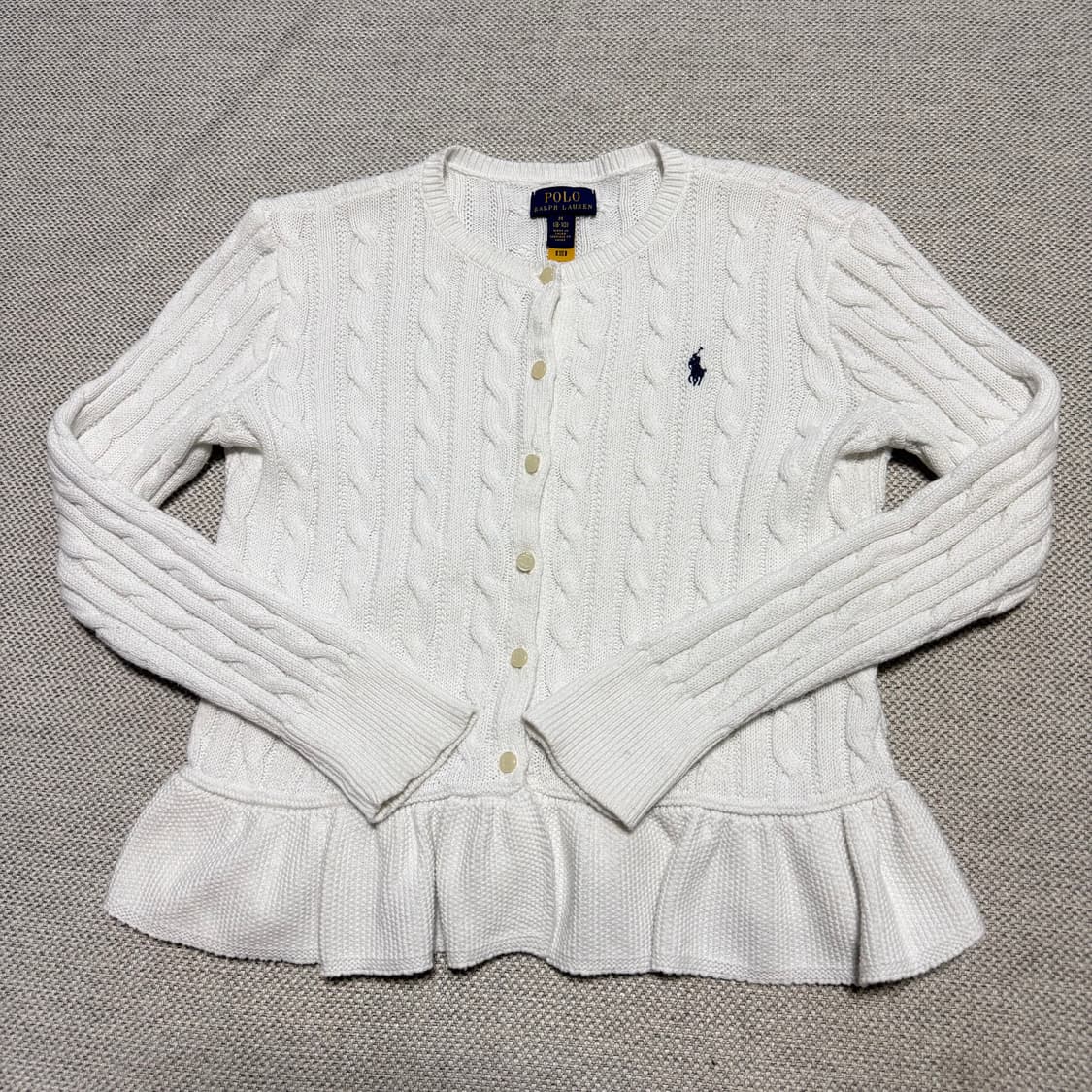 폴로 랄프로렌 화이트 케이블 니트 가디건 상품이미지1