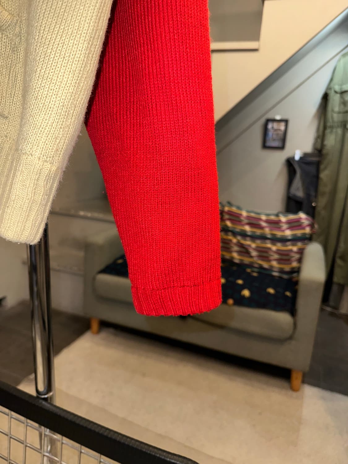 90’s Patina embroidery knit hood zip-up 상품이미지8