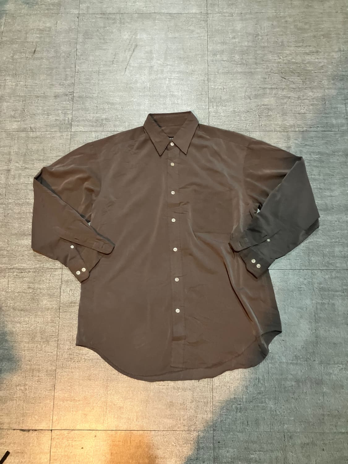 일본빈티지 Antoniofusco 올드스쿨아메카지 혁오풍 셔츠 브라운초코 상품이미지1