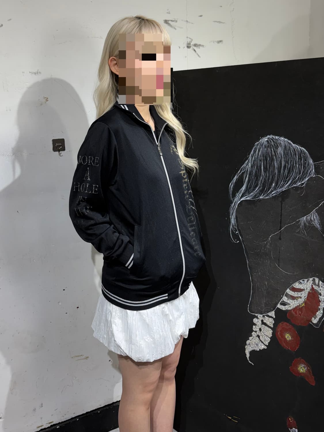 JPN 일본 빈티지 고딕 락 펑크 날개 프린팅 갸루 져지 M 상품이미지3