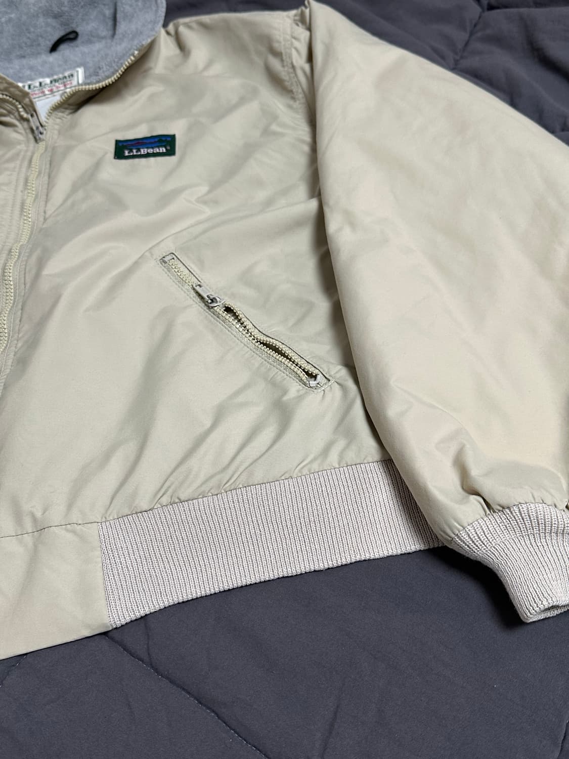 80s 엘엘빈  크롭  웜업 점퍼 자켓 라지 LLBean 상품이미지6