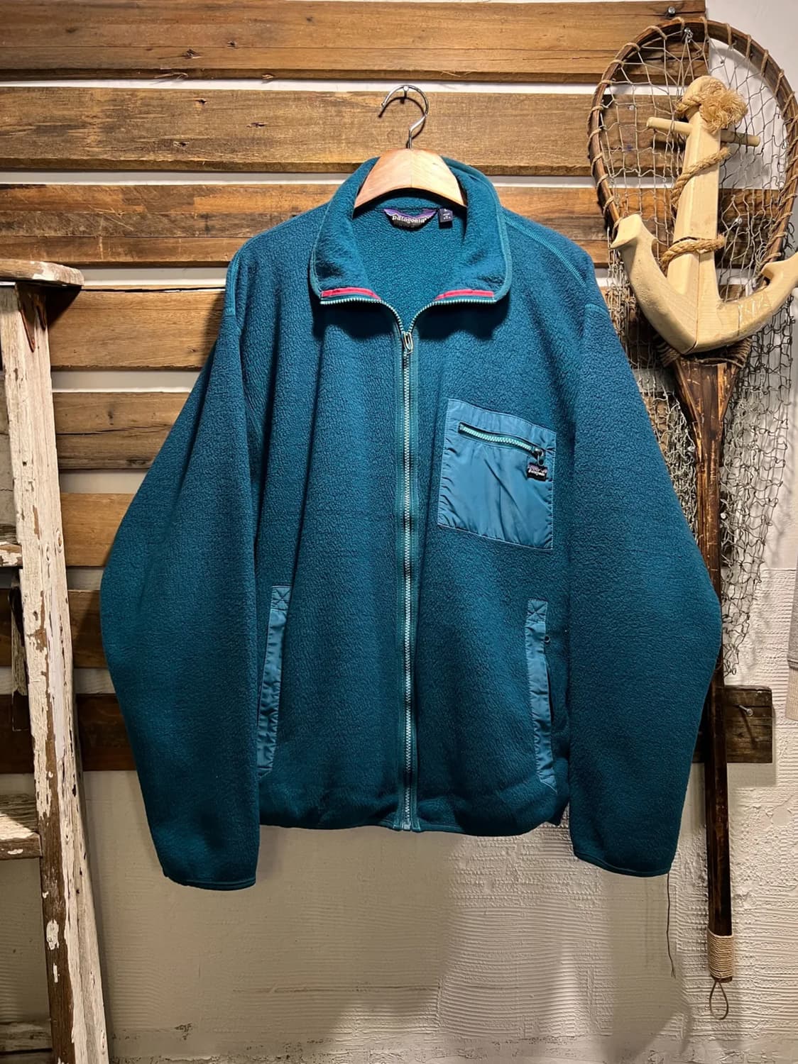 [L]90's 파타고니아 Made in USA 블루그린 플리스 자켓 상품이미지1