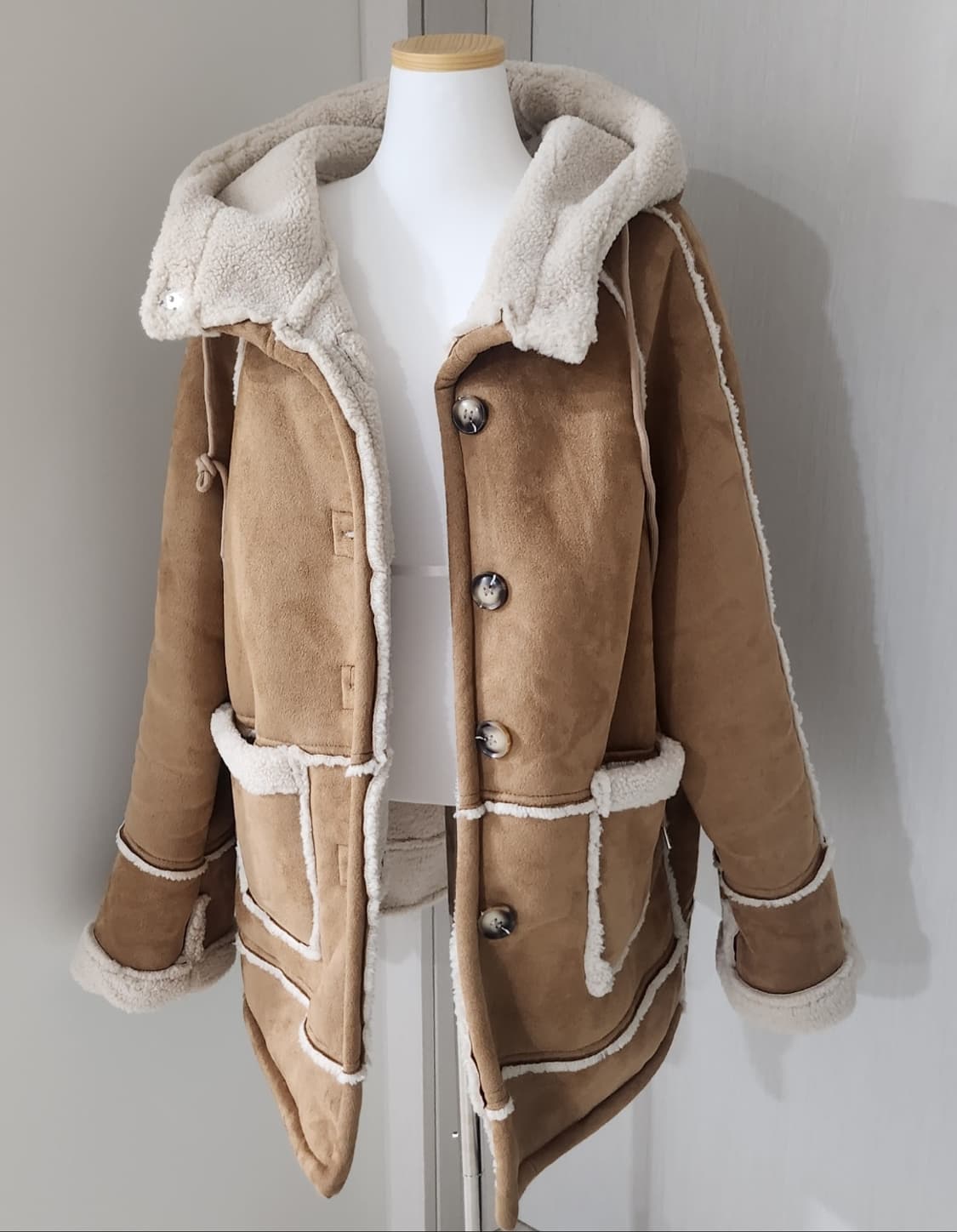 양모 안감 후드 스웨이드 무스탕 상품이미지3