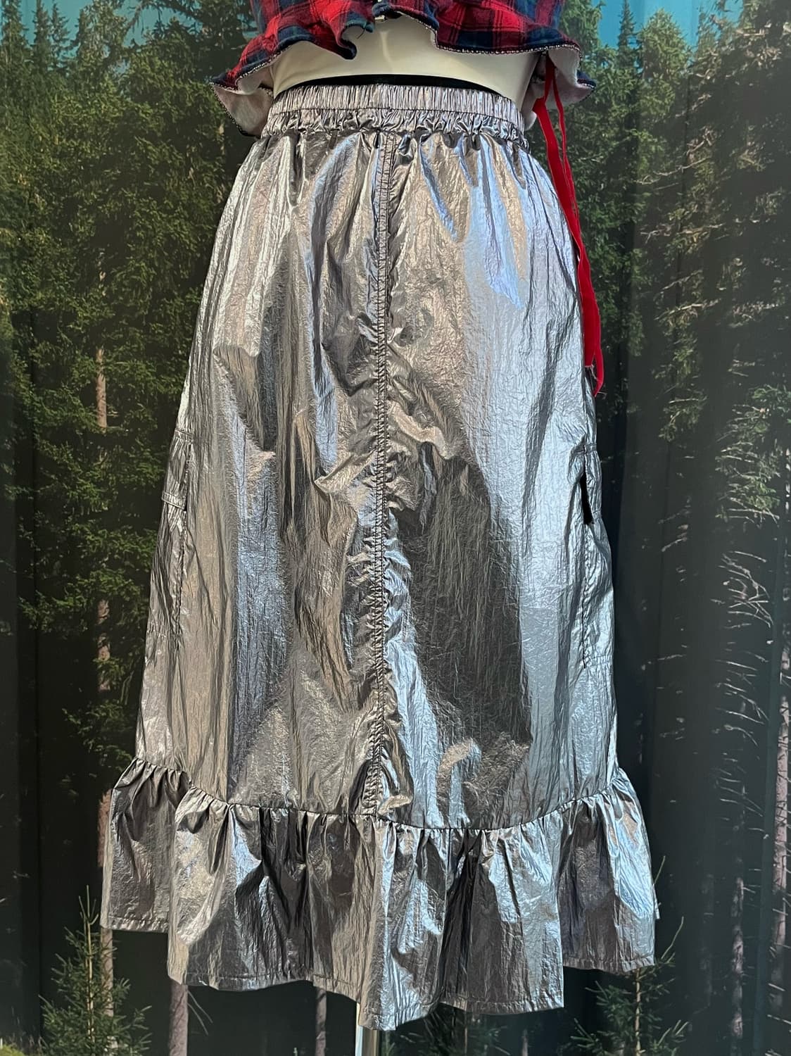 metallic black silver skirt 상품이미지6