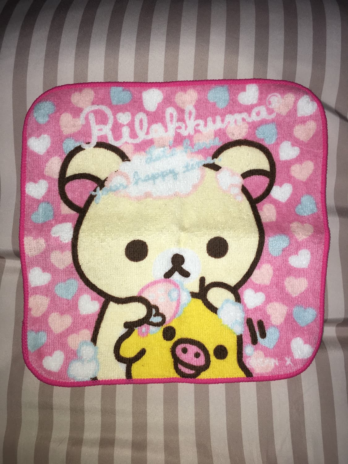 [새상품] san-x 코리락쿠마 rilakkuma 키이로이토리 미니 수건 상품이미지1