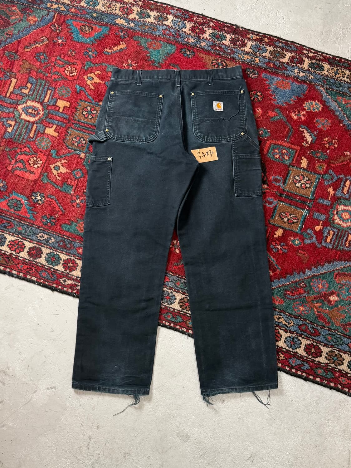 OG USA Made 칼하트 B01 더블니 블랙 칼하트 썩블니 카펜터 상품이미지4