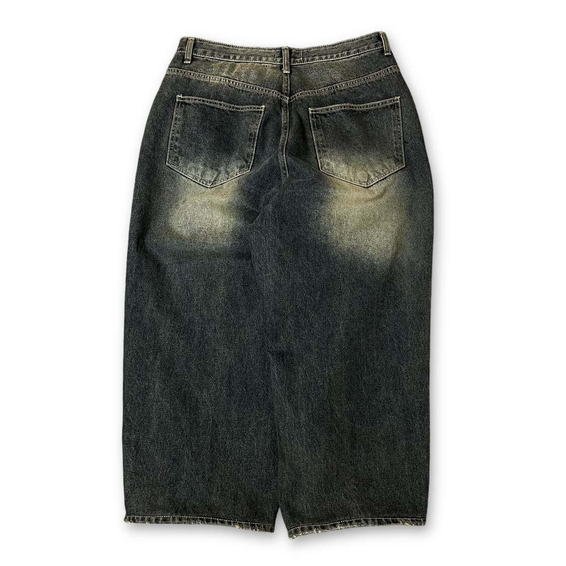 (30) ROFL 흑청 샌드 워싱 와이드 데님 팬츠 L 상품이미지2