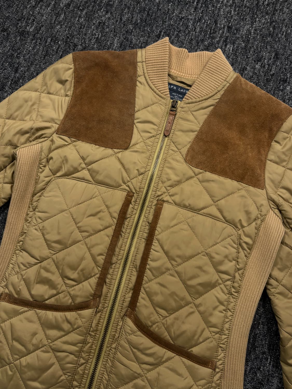 폴로 스웨이드 패치 퀼팅 집업 자켓 상품이미지4