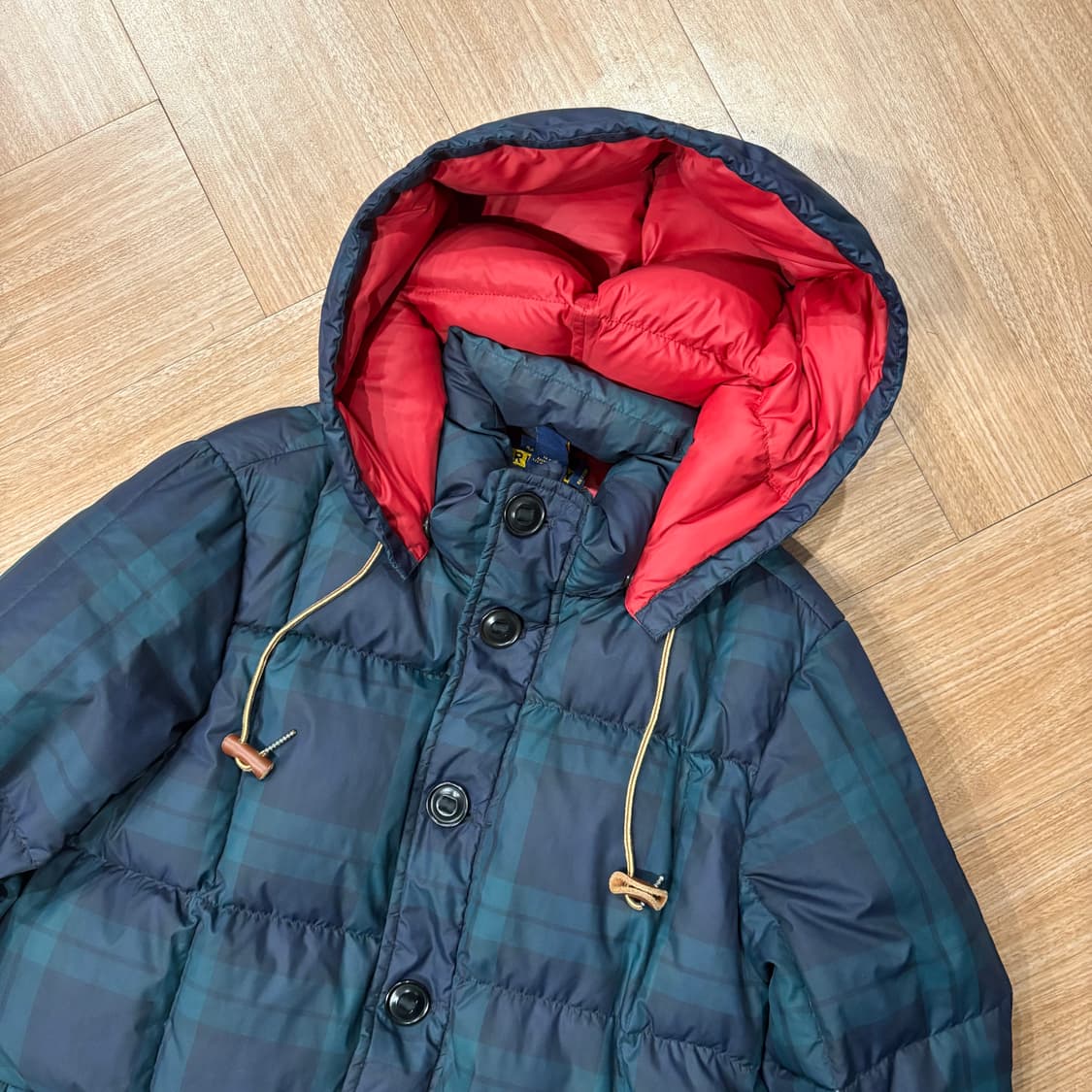 랄프로렌 럭비 타탄 체크 다운 후디드 파카(탈부착) 상품이미지4