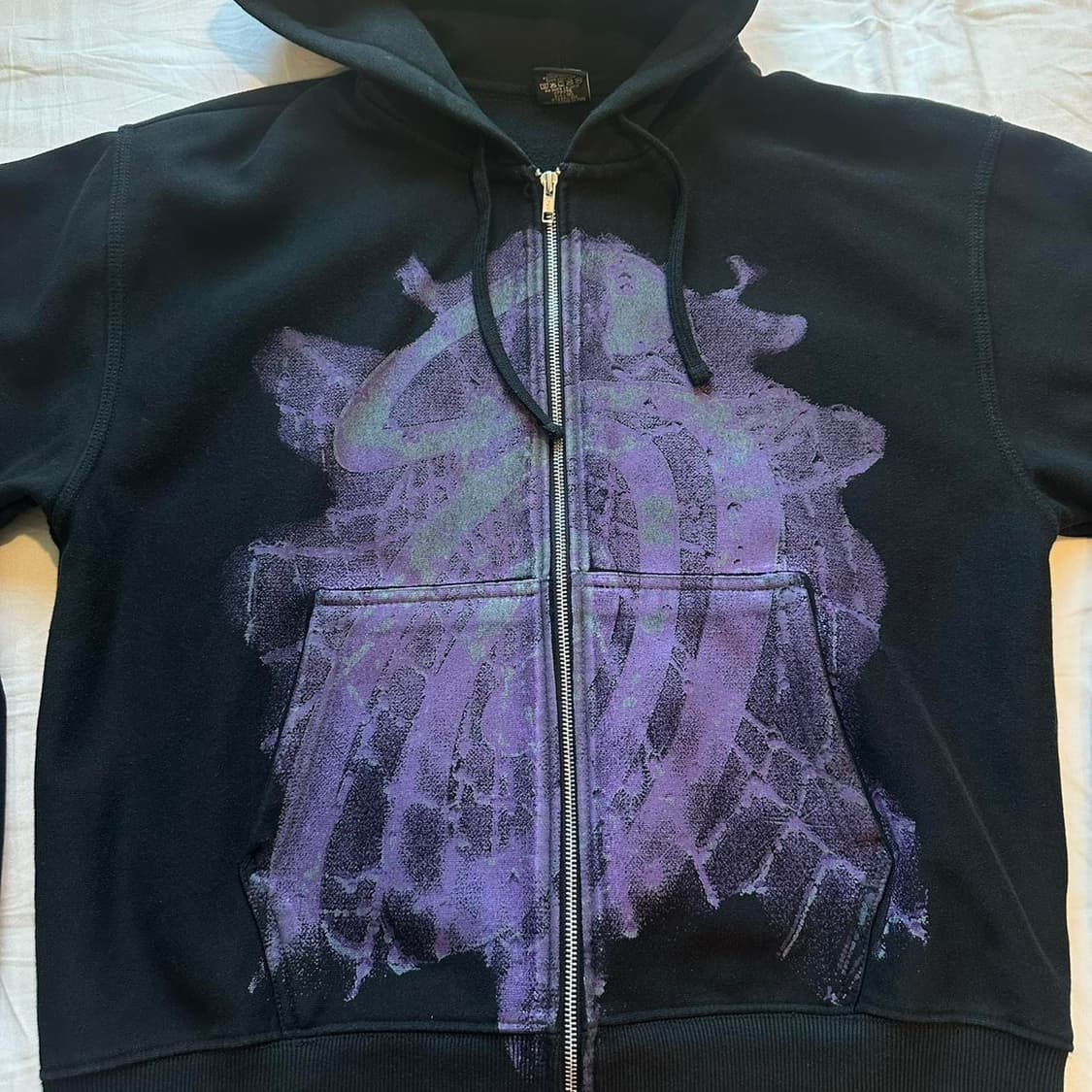 스투시 웹 S컬리 후드집업 블랙 상품이미지2