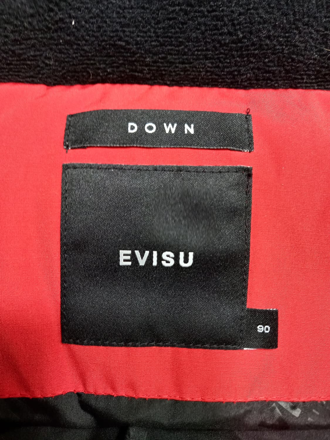 M90 EVISU 덕다운 하프패딩 레드 M-988 상품이미지5