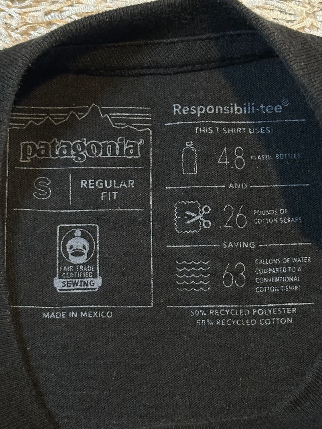 파타고니아 PATAGONIA 백프린팅 반팔 티셔츠 블랙 상품이미지5