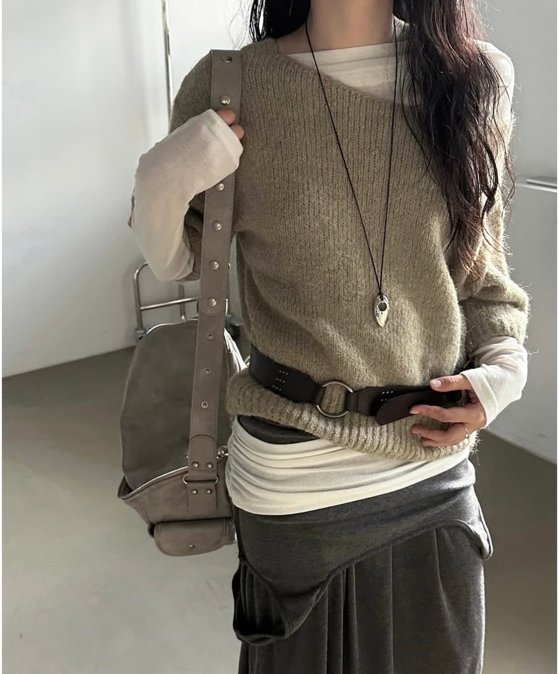 르에브 leve 드레이프 셔링 슬림탑 상품이미지2