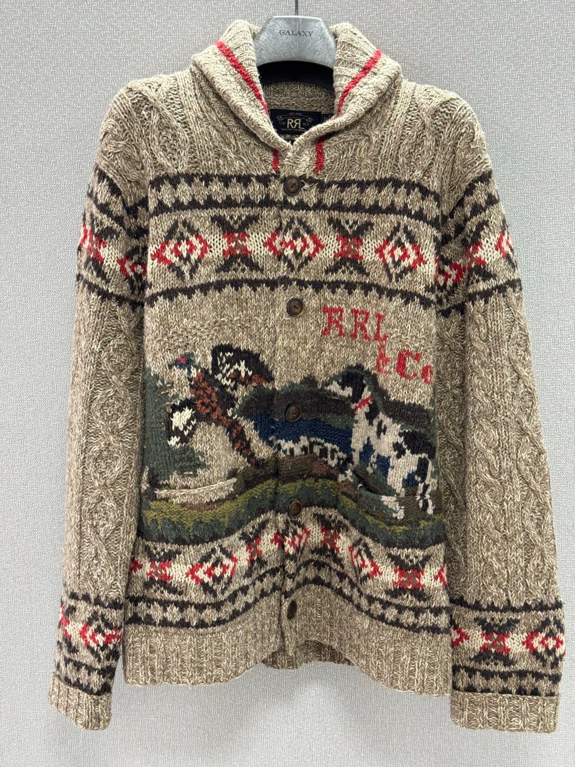 더블알엘 핸드니트 숄카라 가디건 / L 상품이미지1