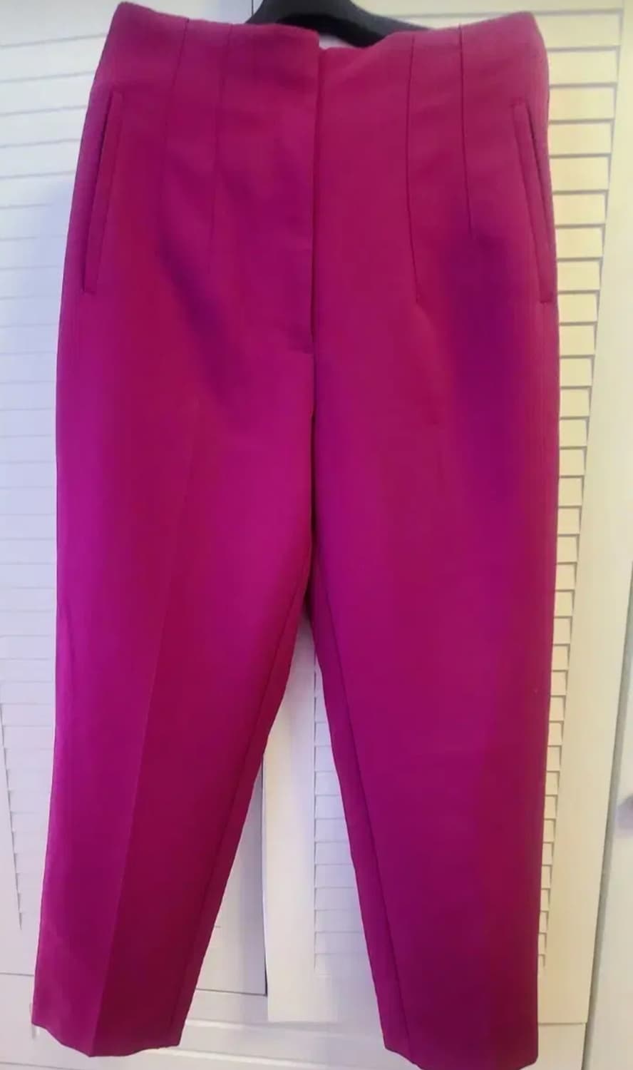 화사한 푸시아 퍼플 Zara 하이웨이스트 팬츠 상품이미지1