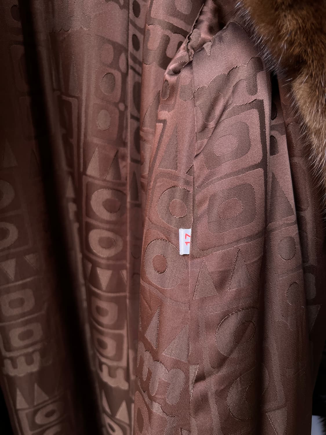 90s Genuine Mink 천연 밍크 롱 코트 마호가니 브라운 상품이미지10