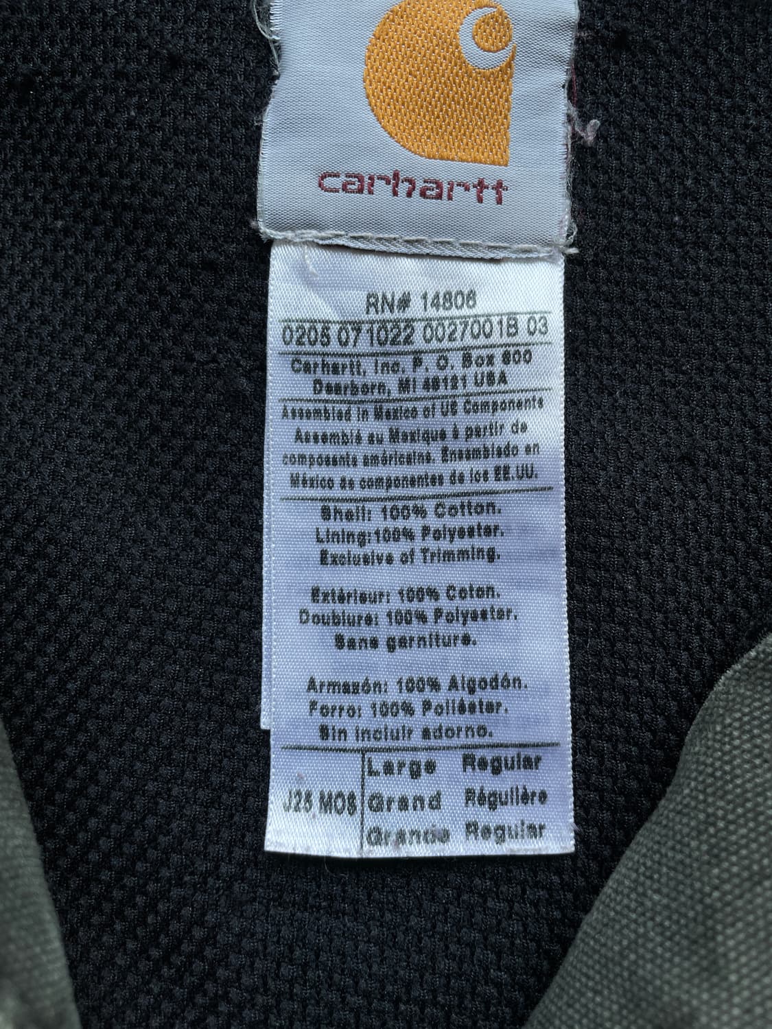 칼하트 J25 MOS 모스 액티브 자켓 상품이미지4