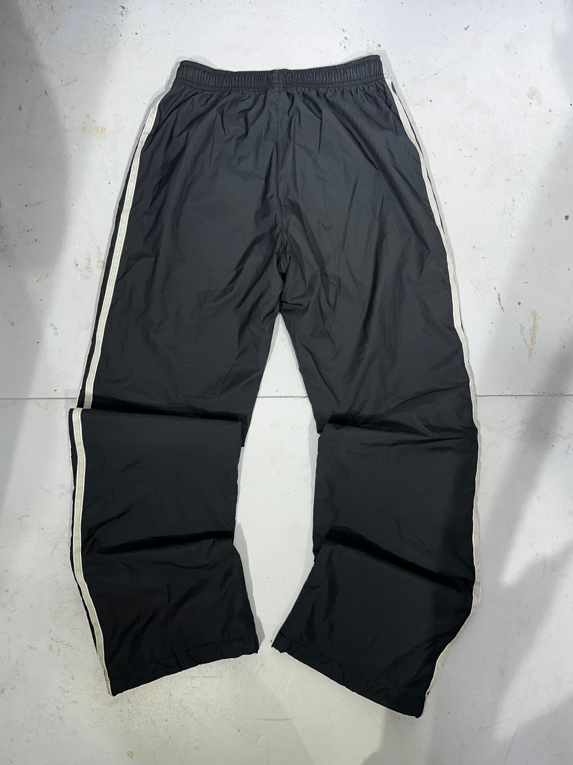 00s 아디다스 블랙 화이트 삼선 스몰 로고 와이드 트랙 팬츠 85 상품이미지5