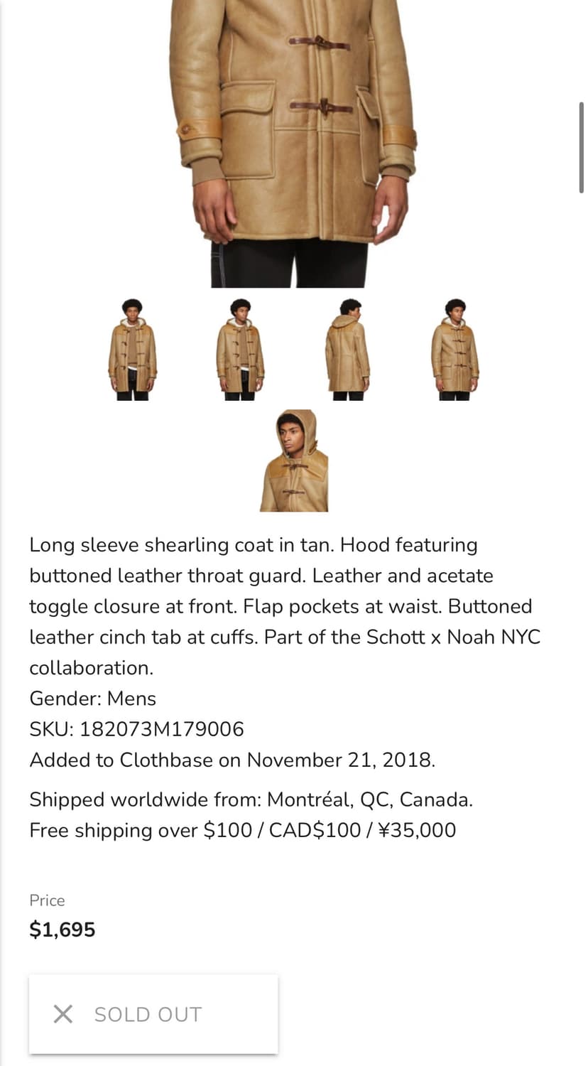 NOAH x SCHOTT shearing duffle coat  상품이미지9