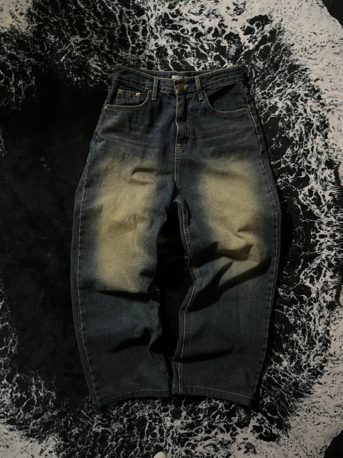 워싱 와이드데님팬츠 상품이미지1