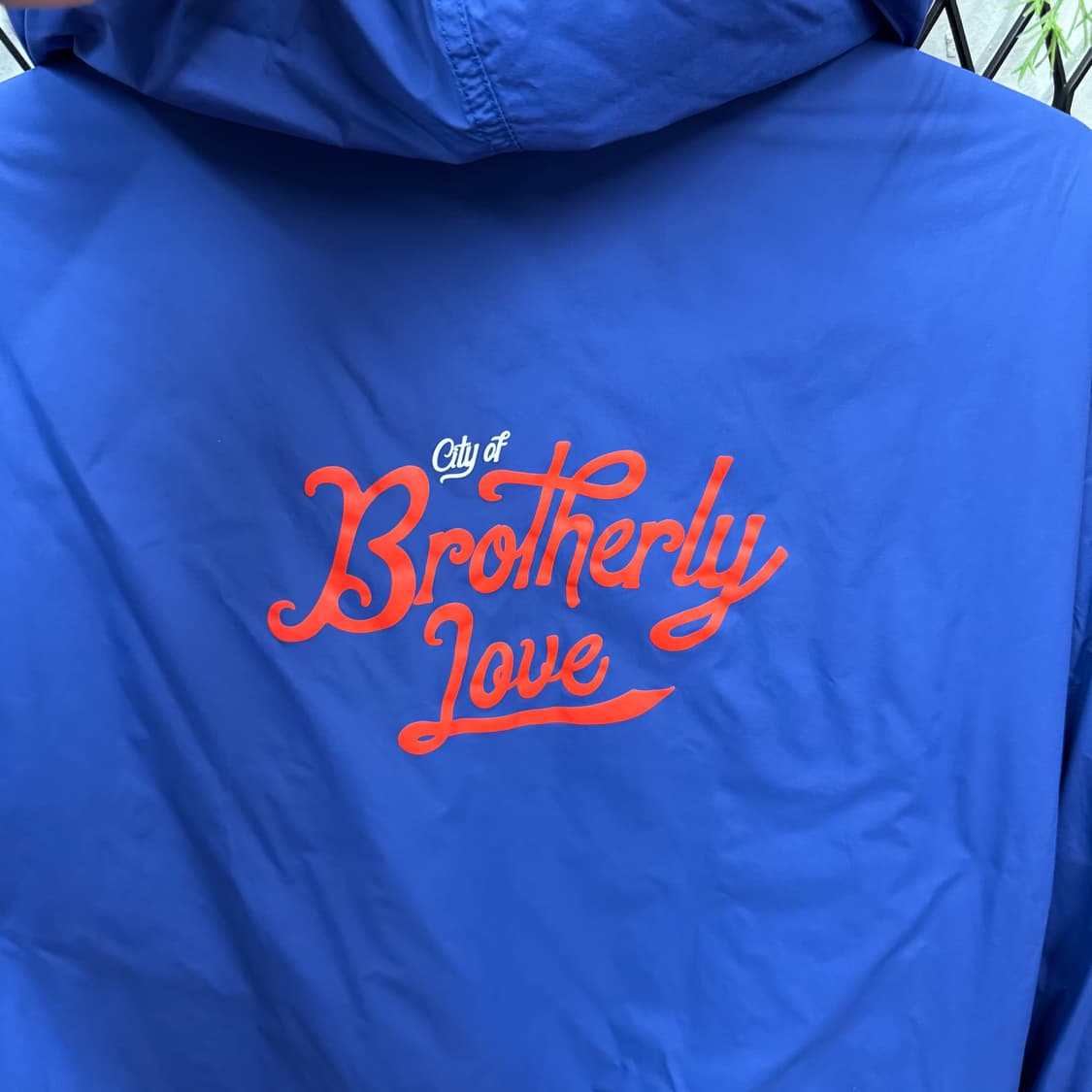 나이키 필라델피아 세븐티식서스 후드 봄버 자켓 레드 블루 상품이미지6