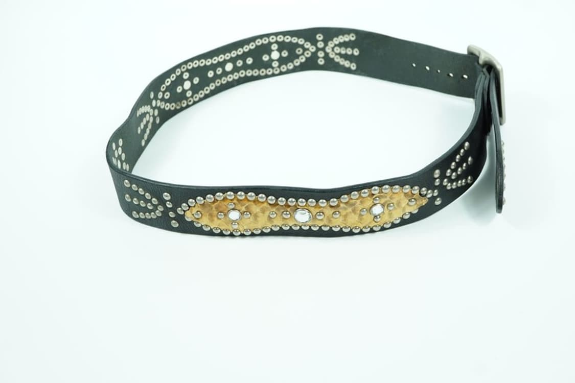 유니크 골드 스네이크 스터드 큐빅 포인트 벨트 상품이미지3