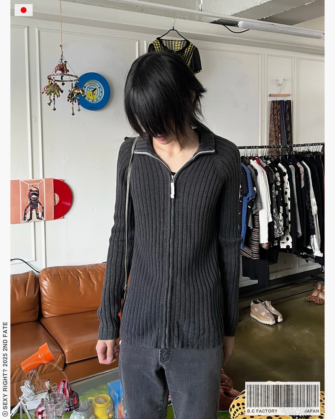 90-00s B.C Factory Golgi Knit Zip-up 상품이미지1