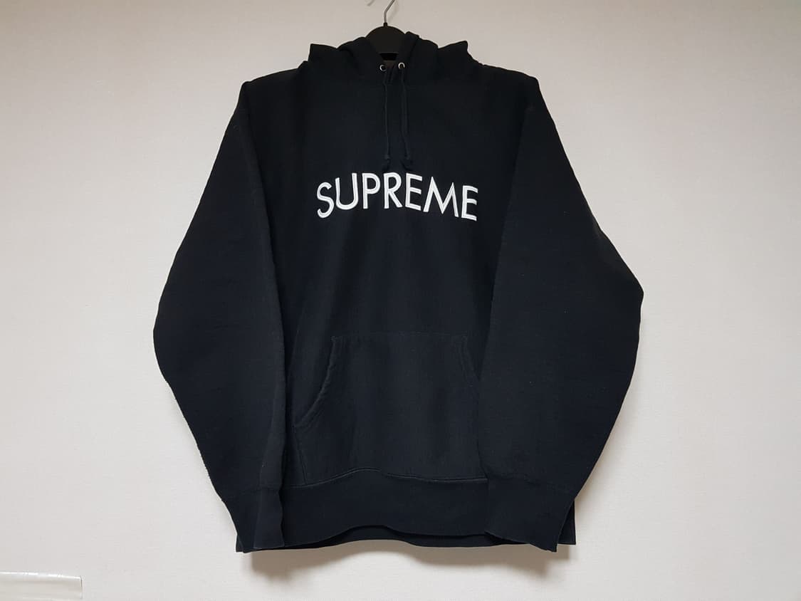 슈프림 캐피탈 후드 티셔츠 블랙 22FW 상품이미지2