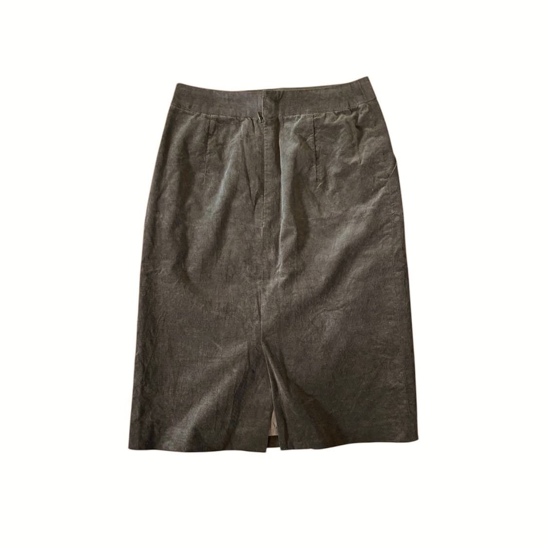 카키 핀턱 미디 스커트 상품이미지2