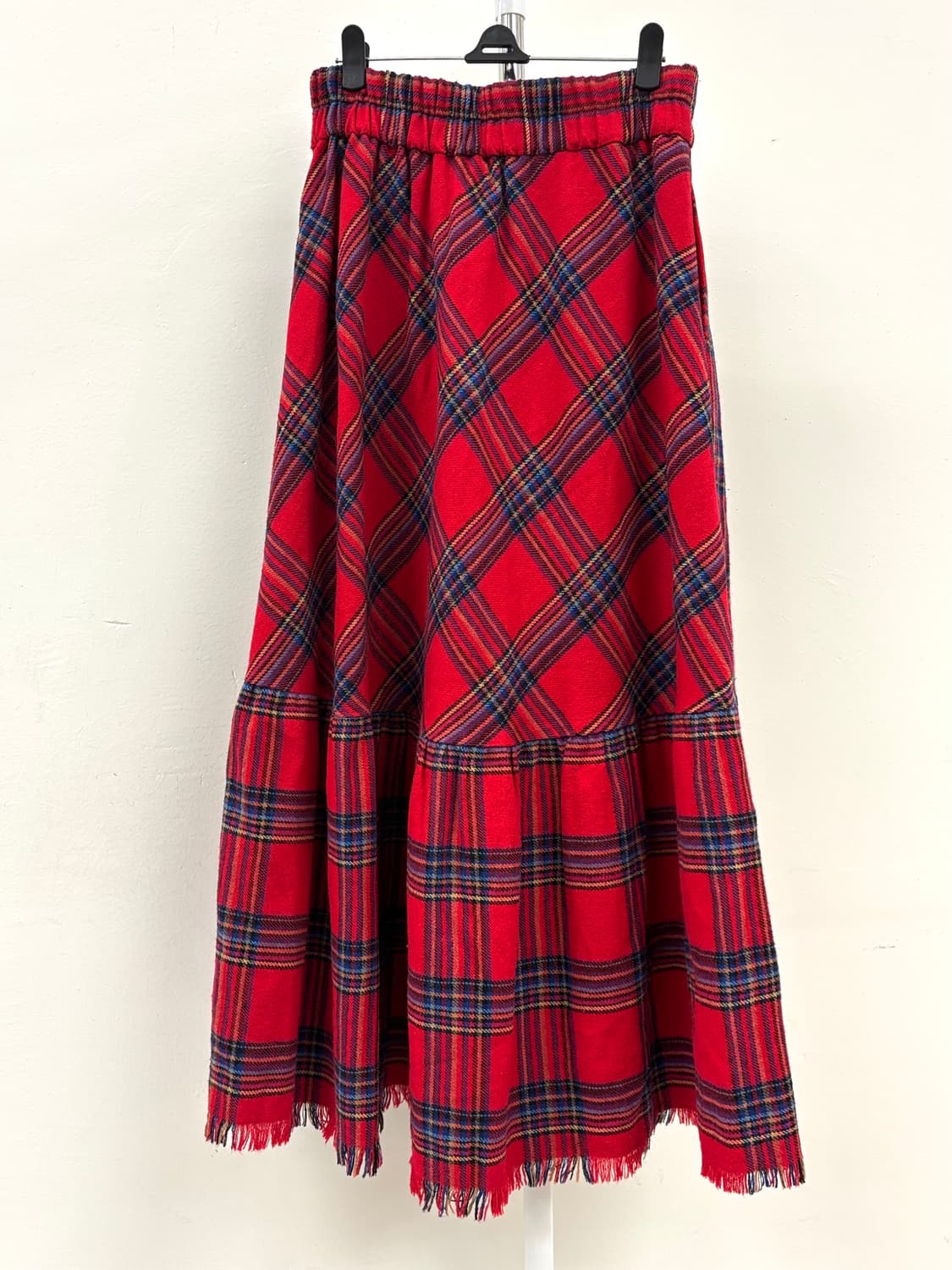 빈티지 레드 타탄체크 랩스커트 상품이미지6
