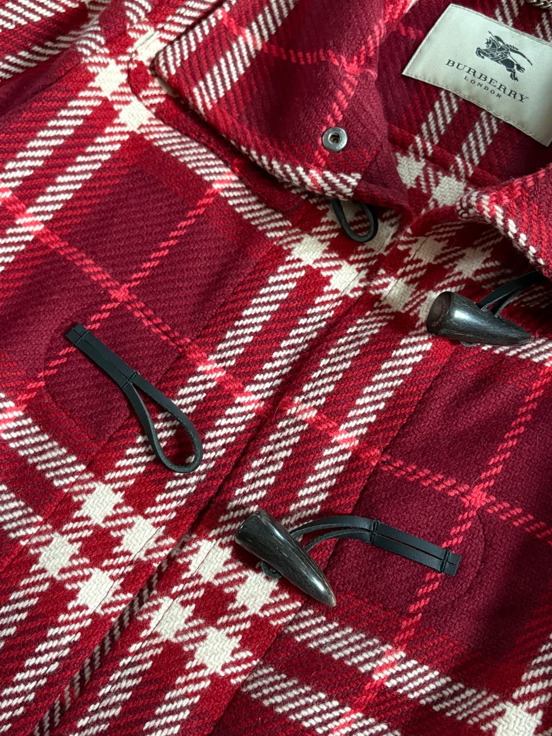 Burberry 버버리 레드 체크 울 더플 코트  상품이미지7